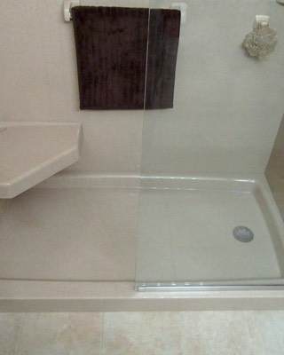 Walk in shower with diamond seat
